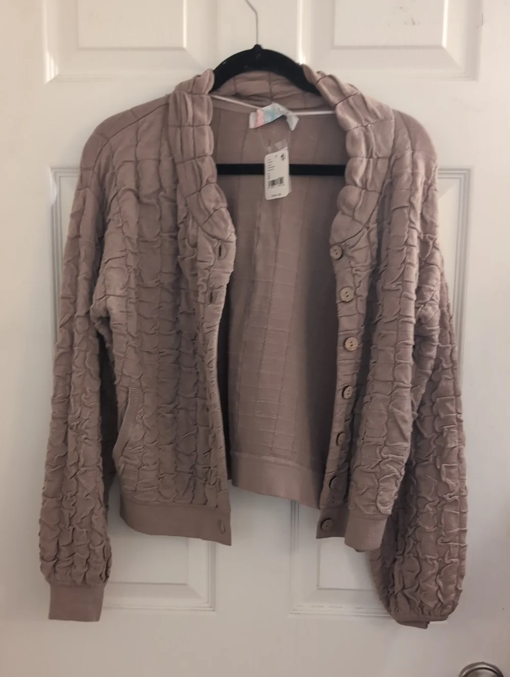 Free People Beach Button Down Cardigan Taupe | Small | NWT | Oversized